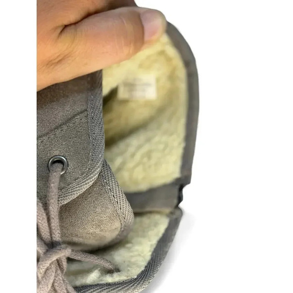 Dunes Karma Gray Faux Suede Faux Fur Booties Hidden Wedge Women's 11 - Picture 5 of 9